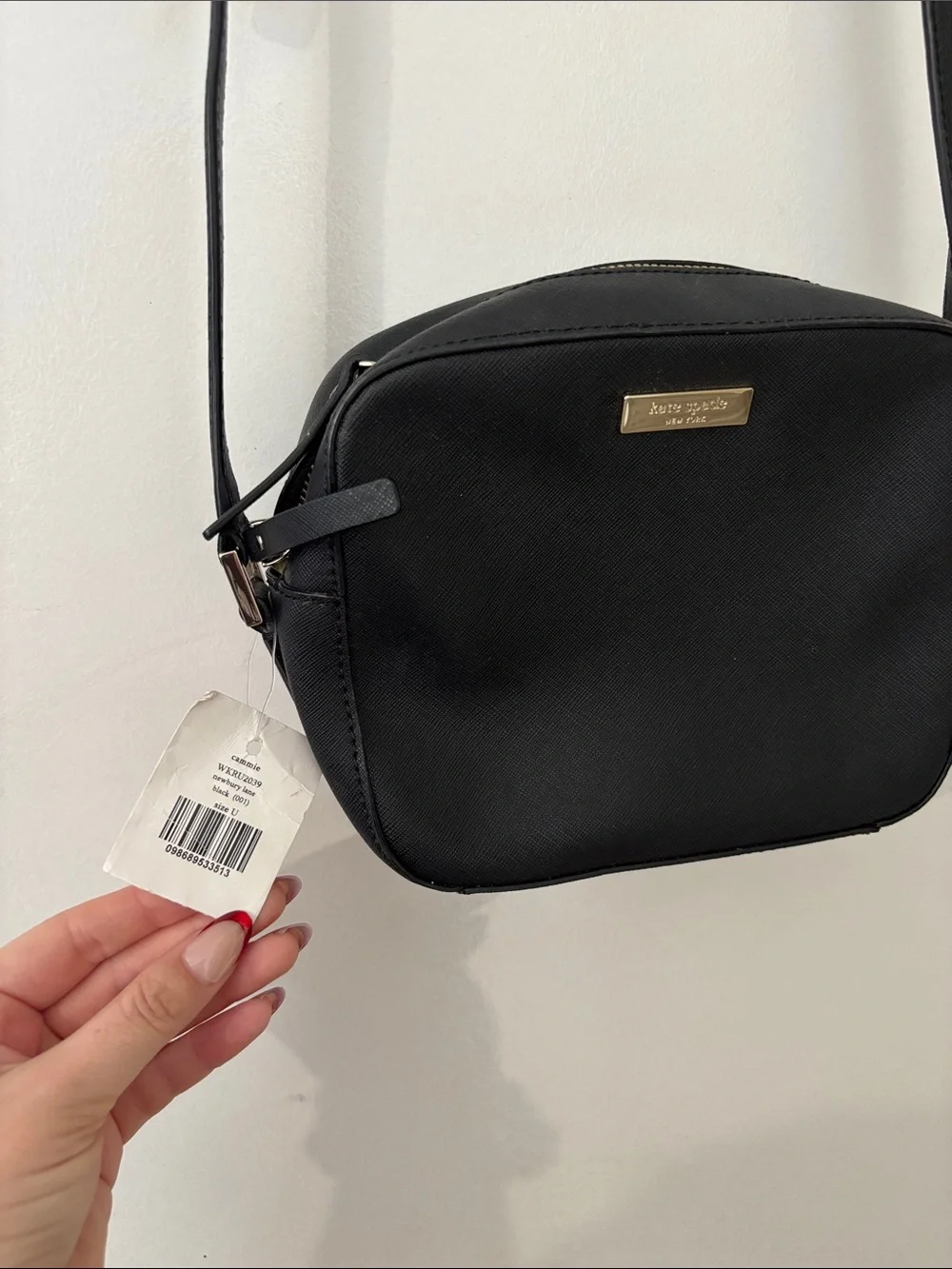 kate spade Black Structured Crossbody Bag with Gold Hardware